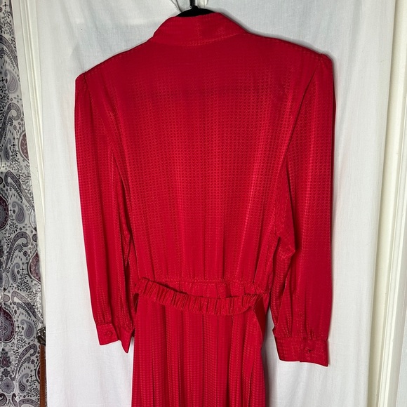 3/$20💥Vintage Appleseed’s Petite Red Front Button Down Belted Aline Retro Dress - Picture 9 of 17